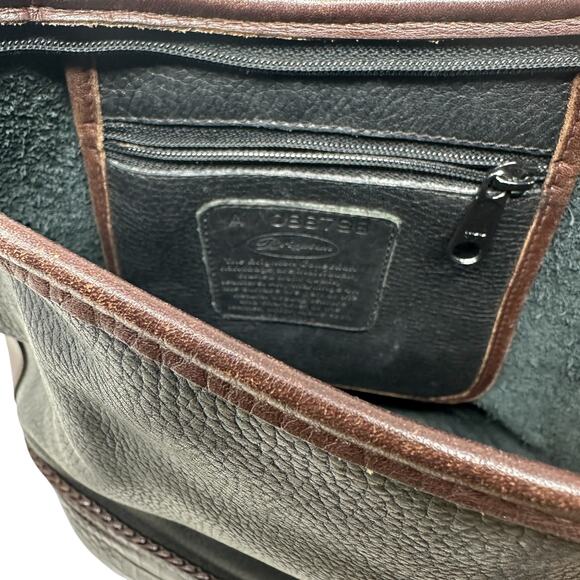 Brighton Bucket Bag Vintage Large Crossbody Pebbled Leather Black Brown‎ - Picture 10 of 11